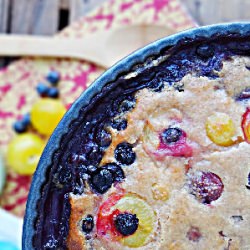 Plum Blueberry Clafouti