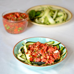 Raw Sauce with Zucchini Noodles