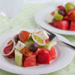 Greek Salad with Heirloom Tomatoes