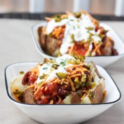 Baked Potatoes w/ Chili Beans