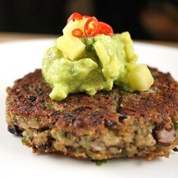 Black Bean Patties, Pineapple Guac
