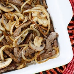 Steak with Mushrooms and Onions