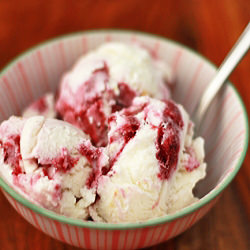 Lemon Ice Cream w/ Berry Swirl