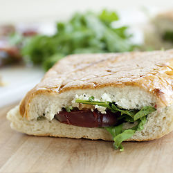 Goat Cheese Walnut Tomato Panini