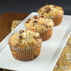 Banana, Coconut, and Pecan Muffin