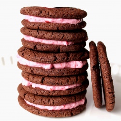 Cocoa Cookie with Raspberry Cream