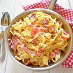 Tagliatelle with Ham and Lemon
