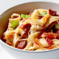 Pasta w/ Bacon & Tomato Sauce