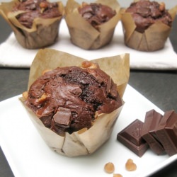Double Chocolate Peanut Butter Muffins