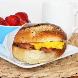 Bacon and Egg Bialy Sandwich