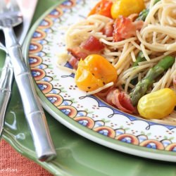 Bacon Spaghetti with Asparagus
