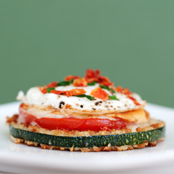 Panko Fried Zucchini & Egg Stacker