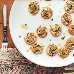 Mini Zucchini & Goat Cheese Tarts
