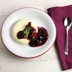 Panna Cotta and Cherry Compote