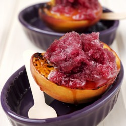 Grilled Peaches & Wine Granita