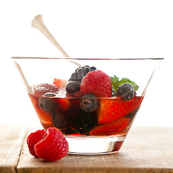 Berries in Rosé w/ Mascarpone