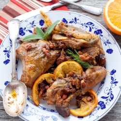 Orange and Bacon Guinea Fowl
