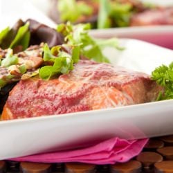 Raspberry Ginger Baked Salmon