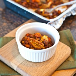 Spicy Baked Black Beans & Veggies