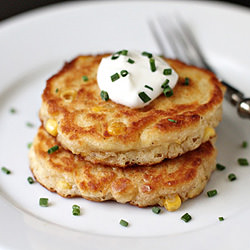 Corn Pancakes w/ Sour Cream