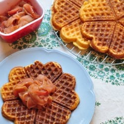 Cornbread Waffles with Cinnamon Apples