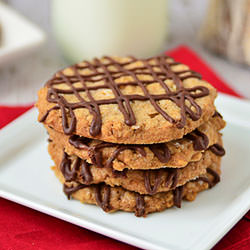 Oatmeal Chocolate Drizzle Cookies