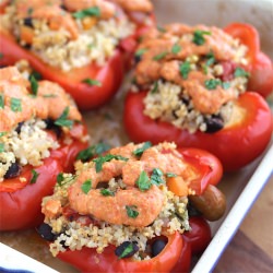 Stuffed Peppers with Millet Pilaf