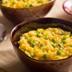 Risotto Milanese with Peas