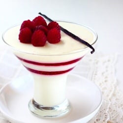 Yogurt Panna Cotta with Raspberries