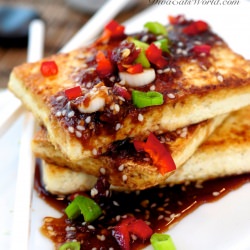 Fried Tofu w/ Spicy Ginger Sauce