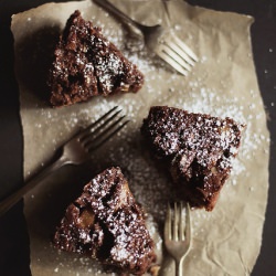 Pear Almond Cake w/ Cider Glaze