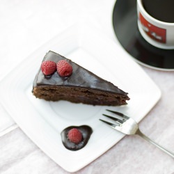 Chocolate Cake with Raspberries