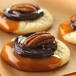 Caramel Fudge Turtle Cookies