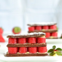 Choco Mille-Feuille w/ Strawberries