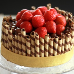 Chocolate and Strawberry Birthday Cake