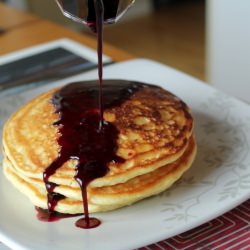 Pancakes with Blueberry Syrup
