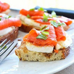 Smoked Salmon & Mozzarella Crostini