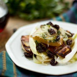 Endive Pear Halloumi Salad