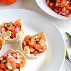 Tortilla Cups w/ Tomato Salsa