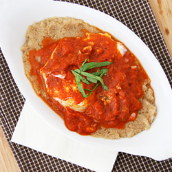 Tomato Sauce Poached Eggs