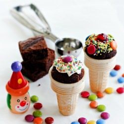 Fudgy Brownie Cones