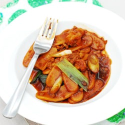Shanghai Rice Cake With Minced Pork