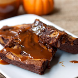 Caramel-Pumpkin Swirl Brownies