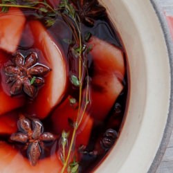 Brûléed Port Wine Poached Pears
