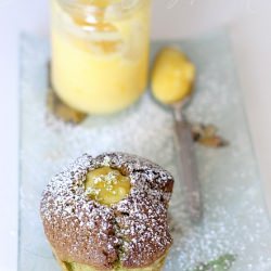 Matcha Muffins with Lemon Curd