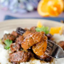 Pork with Prunes, Apricots and Rice