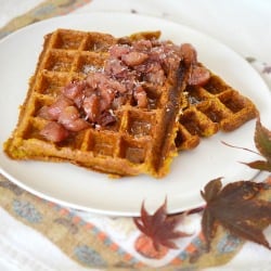 Carrots Waffles with Grape Compote