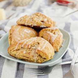 Pumpkin Cinnamon Roll Scones