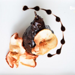 Chocolate Pear with Apple Chips