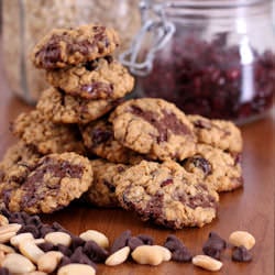 Chocolate PB Oat Cran Cookies